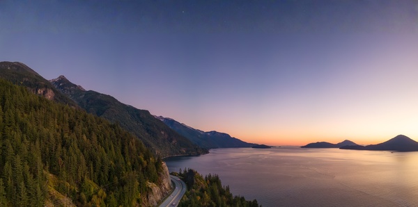 Sea to Sky Highway on West Coast of Pacific Ocean, British Columbia, Canada
